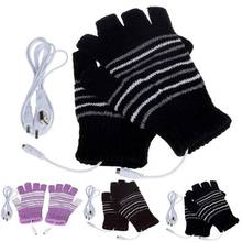 Guantes eléctricos de lana para invierno, térmicos, de medio dedo, recargables, para exteriores, ciclismo y interiores 2024 - compra barato