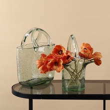 Vaso de vidro para compras, cesta criativa nórdica transparente para decoração de flores hidropônicas simples 2024 - compre barato