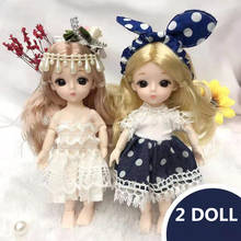 New 16 cm BJD Mini Doll 13 Movable Joint Girl Baby 3D Big Eyes Beautiful DIY Toy Doll With Clothes Dress Up 1/12 Fashion Doll 2024 - buy cheap