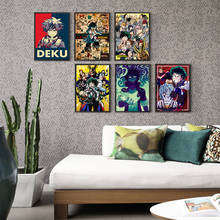 Pintura de anime sem moldura my hero academia, pinturas de arte em tela, adesivos de papel de parede, decoração de sala de estar, fundo de sofá 2024 - compre barato