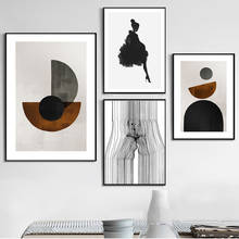 Abstracto mulher linha de desenho rosto beijo nórdico poster & prints moderno pintura da lona arte parede para o quarto decoração casa 2024 - compre barato