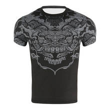 Summer Men Black Bull Breathable Tight Compression Running Sport Shirt Fitness Bodybuilding Gym Shirt Outdoor Training Clothing 2024 - buy cheap