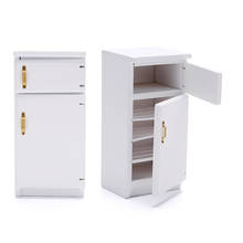 1 peça acessórios para casa de bonecas 1:12 miniatura para cozinha geladeira branca modelo de móveis 2024 - compre barato