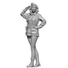 Figura de resina 1/24, Kit de construcción, mujer, soldado 2024 - compra barato