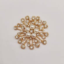 10 PCS 45x47mm Metal Alloy KC Gold Crystal Rhinestone Imitation Pearl Flowers Accessories For Jewelry Making 2024 - buy cheap