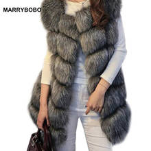 5XL Women Autumn Winter Warm Faux Fox Fur Jacket 2020 Casual Sleeveless Slim Outerwear Tops Korean Faux Fur Vest Coat Plus Size 2024 - buy cheap
