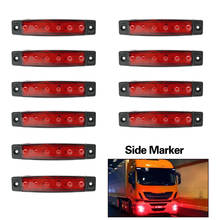 Novidade 24v 10pcs 6 led caminhões caminhões caminhões ônibus apuramento lateral indicadores de luz vermelha 2024 - compre barato