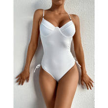 Underwired Ribbed Luxury One Piece Swimsuit for Women 1 Piece 2021 White Bathing Suit Woman Body Suit Swimwear Reducer Belly 2024 - buy cheap