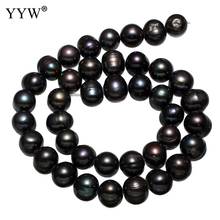 10-11mm Freshwater Pearl Beads Black Cultured Potato Natural Pearl 15.1' Strand Necklace Bracelets For Jewelry Making 0.8mm Hole 2024 - buy cheap