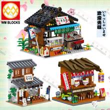 City Creates Japanese Grocery Tea Shop Restaurant House MOC Building Blocks Street View DIY Brick Educational Toys For Kids Gift 2024 - buy cheap