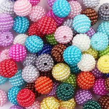 50 contas de bola de bayberry pcsacrylic solta espaçador grânulos para fazer jóias artesanal diy pulseira colar 2024 - compre barato