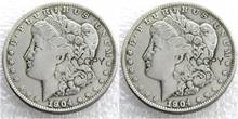 Монеты США 1904/1904 два лица UNC/старый цвет Morgan копия доллара монеты посеребренные 2024 - купить недорого