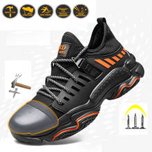 Autumn Safety Shoes steel toe Men, Fashion Anti-smashing Men's Work Shoes, Black Breathable Comfortable Sports Shoes seguridad 2024 - buy cheap