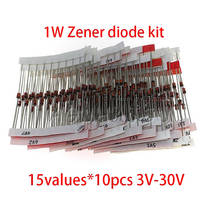 15 Values*10pcs 150pcs 1W Zener Diode DO-41 3V-30V Component Kit DIY 2024 - buy cheap