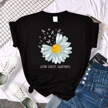 Brain Cancer Awareness Flowers T-Shirts Women Brand Loose T Shirts Fashion Loose Tee Clothes Casual Breathable Female T-Shirts 2024 - buy cheap