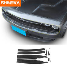 SHINEKA-pegatina de fibra de carbono suave para coche, rejilla delantera, Faro, Panel inferior, decoración, tira, accesorios para Dodge Challenger 2015 + 2024 - compra barato