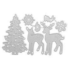 Plantillas de corte de Metal de alce de árbol de Navidad para álbum de recortes, manualidades, tarjetas de papel decorativas en relieve 2024 - compra barato
