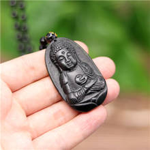 Natural Black Green Jade Chinese Buddha Pendant Necklace Hand Carving Charm Jewelry Carved Amulet Luck Gifts for Men Her 2024 - buy cheap