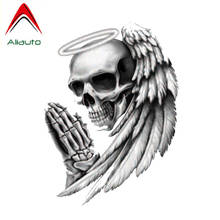 Aliauto-pegatina de coche con personalidad, accesorios de calavera de Ángel de la muerte, cubierta de calcomanía de PVC, arañazos para W204 Lifan Toyota ,13cm * 10cm 2024 - compra barato