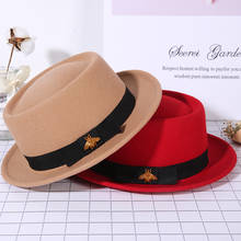 Hat autumn and winter ladies pure wool jazz hat fashion bee accessories  woman hat  womens hats fashionable 2024 - buy cheap