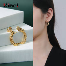 Kinel 925 Sterling Silver Irregular Moon Earrings Elegant Design Minimalist Earrings for Women Chic Simple Jewelry 2024 - buy cheap