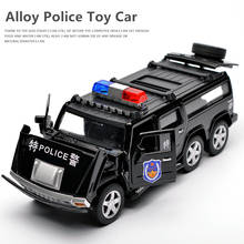 Coche de juguete todoterreno de policía de aleación Hummer de seis ruedas, 1:32, luz con sonido, coche de juguete para niños 2024 - compra barato
