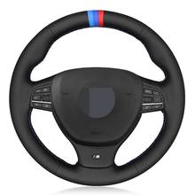 Protector para volante de coche a mano negro de punto de cuero genuino para BMW M F10 F11 (turismo) F07 F12 F13 F06 F01 F02 M5 F10 2024 - compra barato