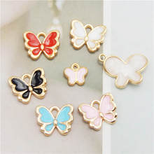Julie Wang 14PCS Enamel Butterfly Charms Mixed Styles Colors Small Insect Pendants Alloy Gold Tone Jewelry Making Accessory 2024 - buy cheap