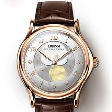 moonphase watch, luxury watches for men LOBINNI mens automatic mechanical dress waterproof wristwatch man brand erkek kol saati 2024 - buy cheap