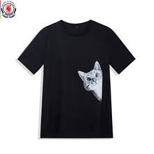 FREDD MARSHALL 2020 New Cat Printed T-Shirt Men 100% Cotton Breathable Soft Tshirt Short Sleeve O-Neck High Quality Tee Tops 425 2024 - buy cheap