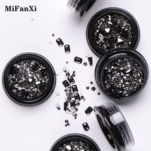 Black Mix Size Beads Rhinestones Nail Art Decorations Crystal Gems Shiny Jewelry 3D Charms Manicure Accessories 2024 - buy cheap