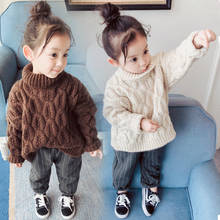 Baby Girls Knitted Sweater Pullovers Fall Winter New Kids Casual Twist Sweater Children's Turtleneck Knitwear Clothes 1-7Y B374 2024 - buy cheap