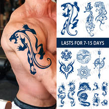 Tatuaje temporal de escorpión realista para hombres, pegatinas impermeables de letras falsas, arte Flash de Tigre y Dragón, tatuajes de medio brazo 2024 - compra barato