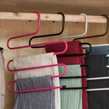 Percha de pantalones en forma de S, estante de hierro de 5 niveles, organización de almacenamiento de ropa, armario, colgador de secado, 1 ud. 2024 - compra barato