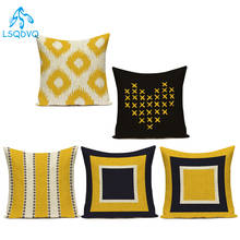Yellow Geometric Stripe Mandala Decorative Pillows Cushion Cover for Sofa Home Living Room Decoration Capa De Almofadas 2024 - buy cheap