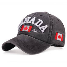 2020 новая канадская бейсбольная кепка с трехмерной вышивкой, Модная хлопковая помытая шляпа для папы, весна-лето, уличные солнцезащитные шапки, дикие кепки 2024 - купить недорого