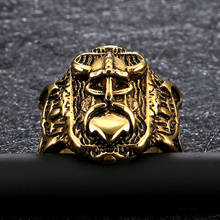 Уникальное кольцо из нержавеющей стали с викингом мужские скандинавские байкерские кольца с черепом амулет ювелирные изделия 2024 - купить недорого