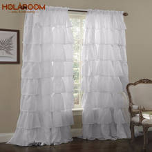 White Blinds Rod Curtain Tulle Multi-layered Lace Curtains for Bedroom Window Solid Color Blackout Curtain Home Use Cortinas 2024 - buy cheap