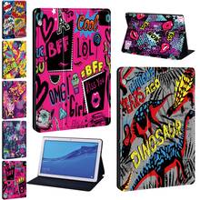 Tablet Stand Case for Huawei MediaPad T3 8.0"/T3 10 9.6"/T5 10 10.1"/M5 Lite 10.1"/M5 10.8" Graffiti Art Print Pattern Series 2024 - buy cheap