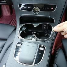 Углеродное волокно цветная Автомобильная центральная консоль рамка держателя стакана воды декоративная наклейка для Mercedes Benz C Class W205 GLC X253 2024 - купить недорого