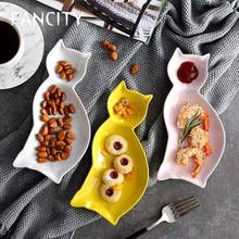 FANCITY Nordic Керамика приправа десертная тарелка современный минималистский отель кафе завтрак фруктовый десерт суши закуски лоток Кухня Tab 2024 - купить недорого