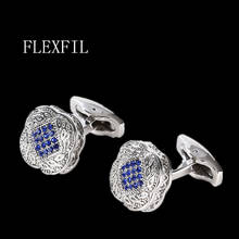 FLEXFIL Jewelry french shirt cufflink for mens Brand designer Cuffs link Button male High Quality H Luxury Wedding wholesale 2024 - buy cheap