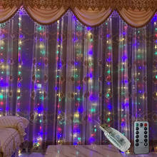 3M LED USB Power Remote Control Curtain Christmas Garland Lights Fairy Lights LED String Lights Party Garden Home Wedding Decor 2024 - buy cheap