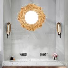Mirror Innovative Art Decoration Round Makeup Sun Mirror Dressing Bathroom Nordic Primary Color Wall Stickers Hanging Mirror 2024 - buy cheap