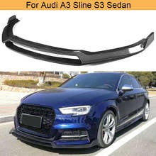 Car Front Bumper Lip Chin Spoiler For Audi A3 Sline S3 Sedan 2017 Front Bumper Lip Chin Spoiler Apron Splitters Carbon Fiber 2024 - buy cheap