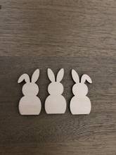 Bunny Rabbit Set of 3 Wood Cut Outs, Wooden Bunnies Shape, Blank Wood Shapes, Laser Cut Wood for DIY Projects Unfinished for Pai 2024 - buy cheap