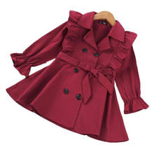 Meninas blusão jaqueta outono manga longa moda trench coats criança crianças outerwear sólido menina traje para 2-6years 2024 - compre barato