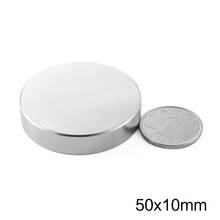 1/2PCS 50x10mm NdFeB Super Powerful Strong Magnetic 50mmx10mm N35 Permanent Neodymium Magnets 50x10mm Big Round Magnet 50*10 mm 2024 - buy cheap