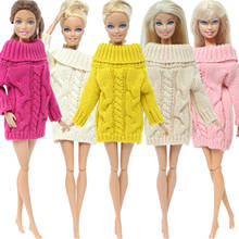 Handmade Colourful Mix Doll Coat Pure Cotton High Quality Sweater Winter Knitted Dress Clothes for Barbie Doll Girl Accessories 2024 - buy cheap