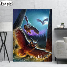 5D DIY Diamond Embroidery Fantasy Landscape Flying Owls Moon Mosaic Kit Picture Diamond Painting Full Square Round Rhinestone 2024 - buy cheap